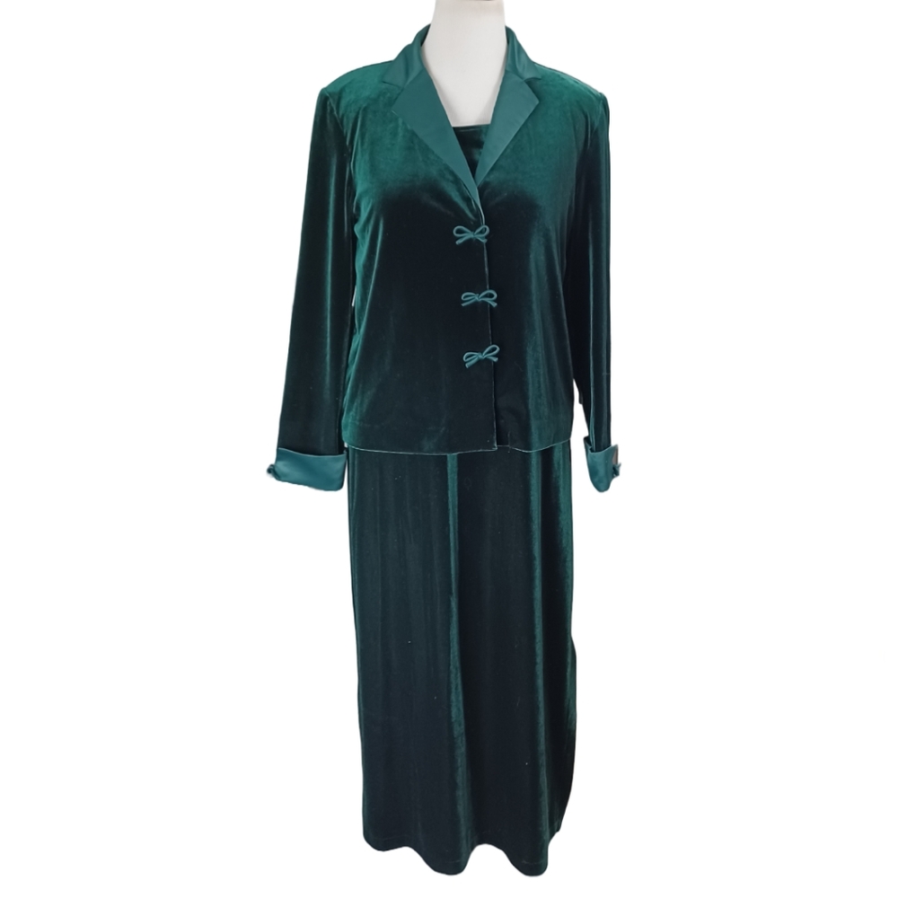 COLDWATER CREEK 2 PIECE SET JACKET/DRESS SIZE 14